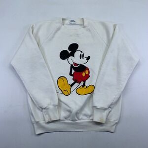 Vintage 80s 90s Disney Mickey Mouse Sweatshirt Medium‎ Character Crewneck White
